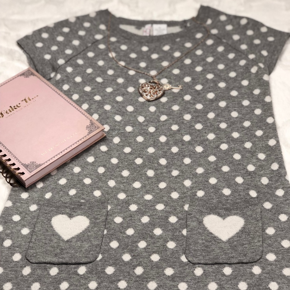 Heart-N-Crush Gray Dot Sweater Dress size XL - Picture 6 of 8